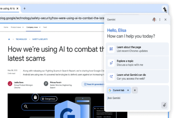 Google chính thức tích hợp Gemini vào Chrome – Không cần đăng ký trả phí
